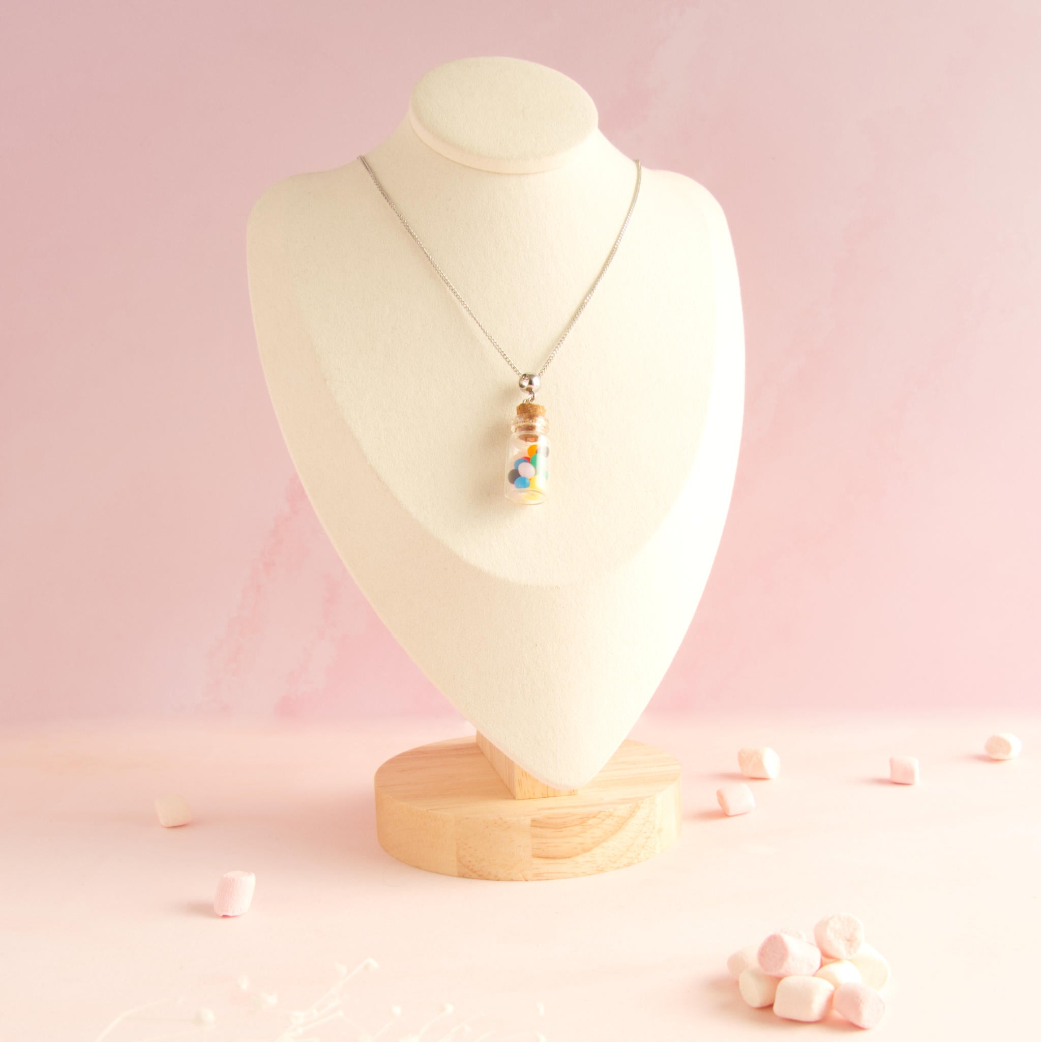 Collier Fiole en verre mini bonbon