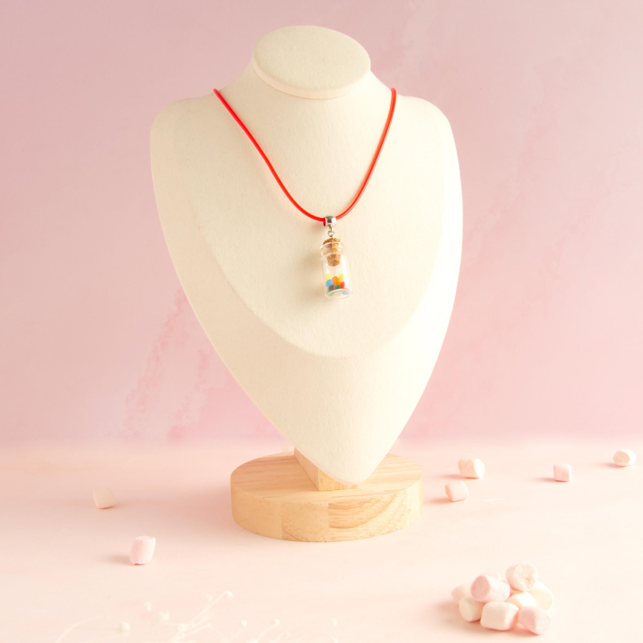 Collier Fiole en verre mini bonbon