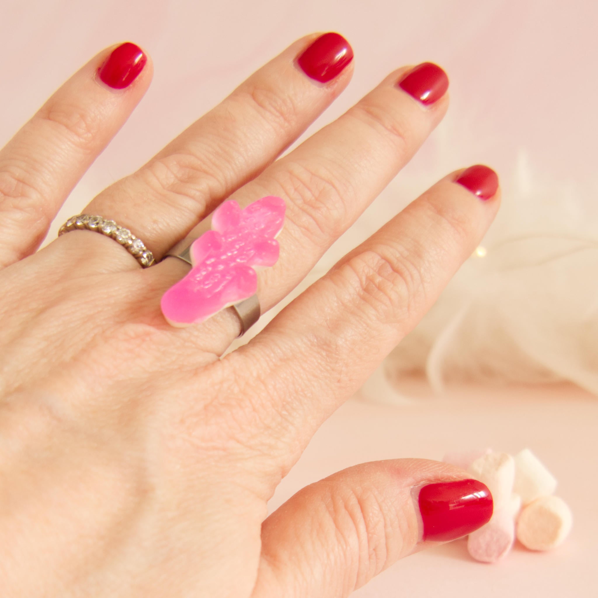 Bague bonbon crocodile