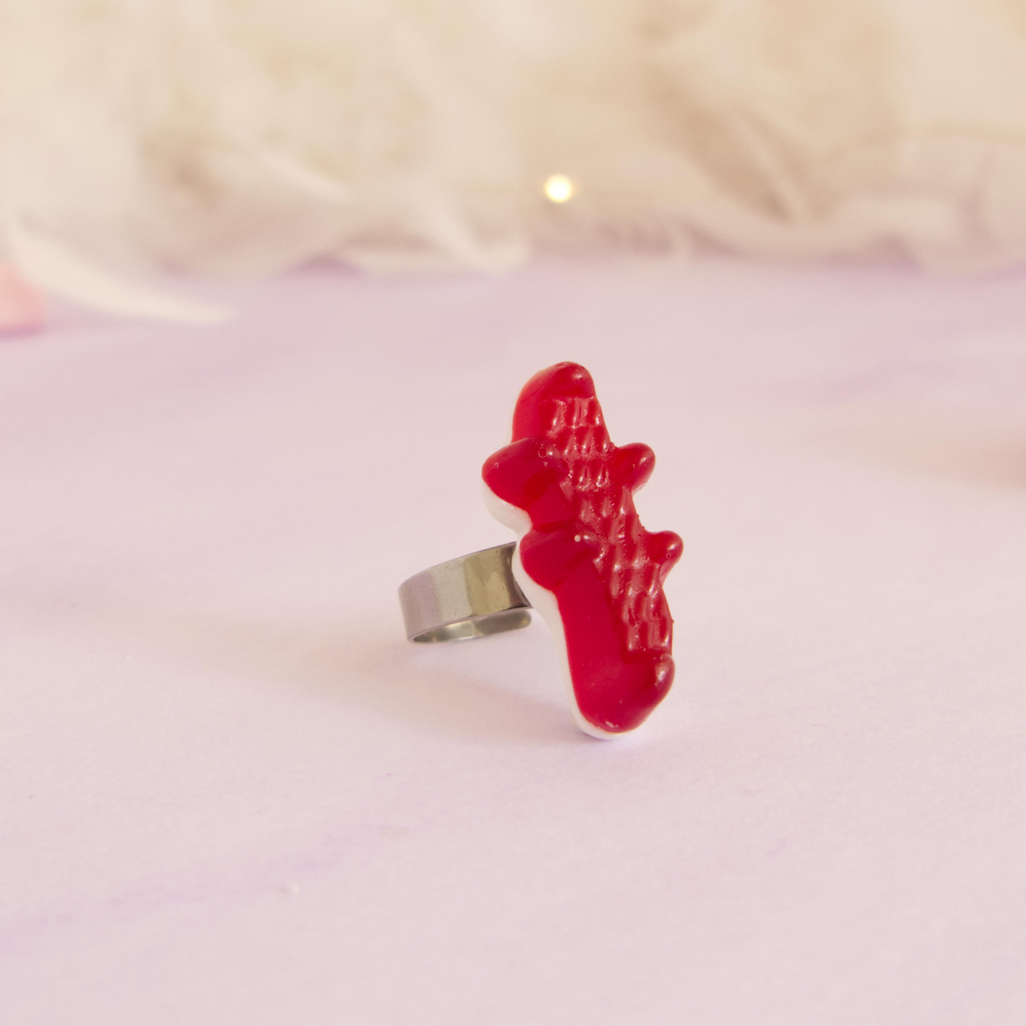 Bague bonbon crocodile