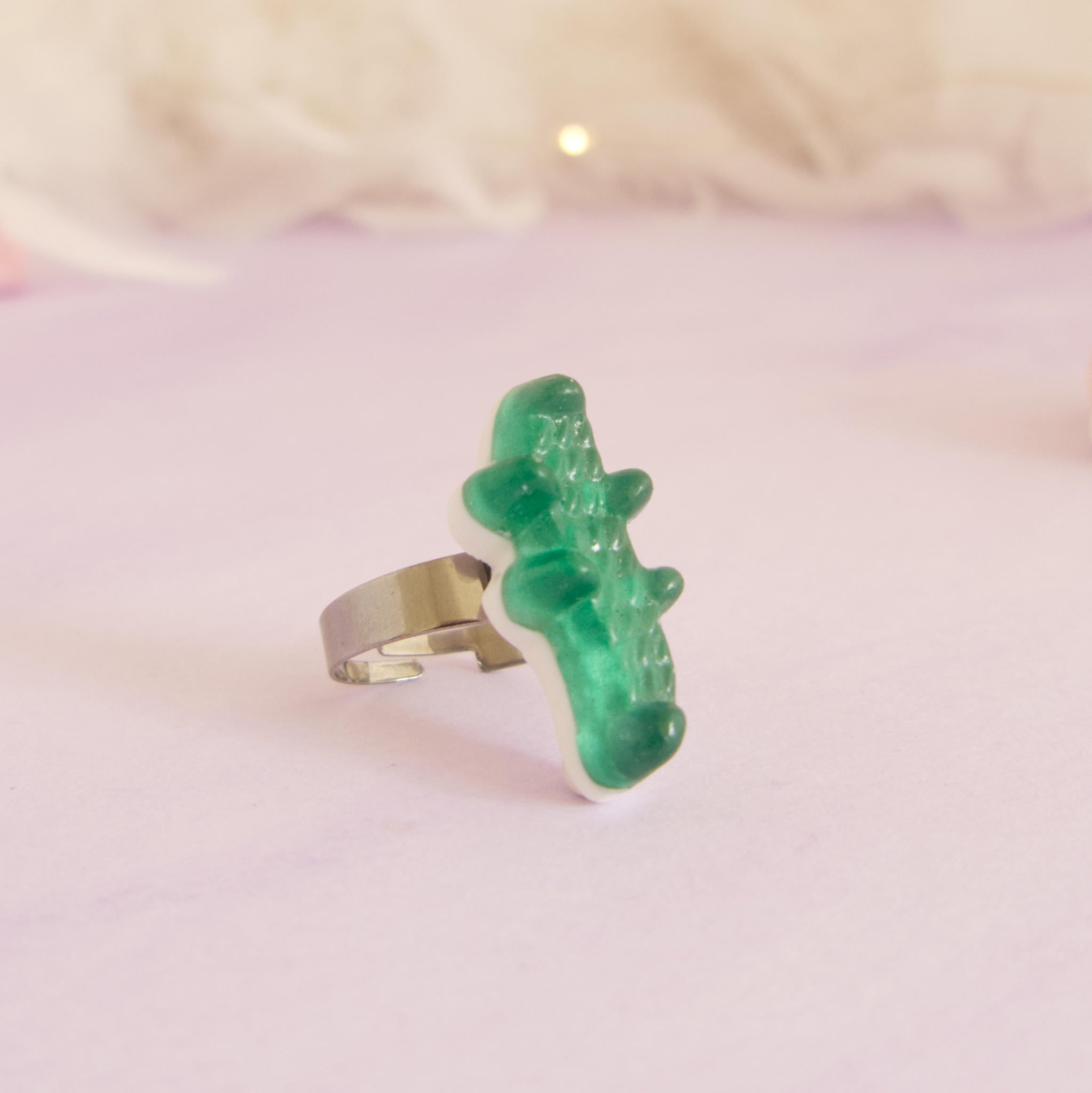 Bague bonbon crocodile