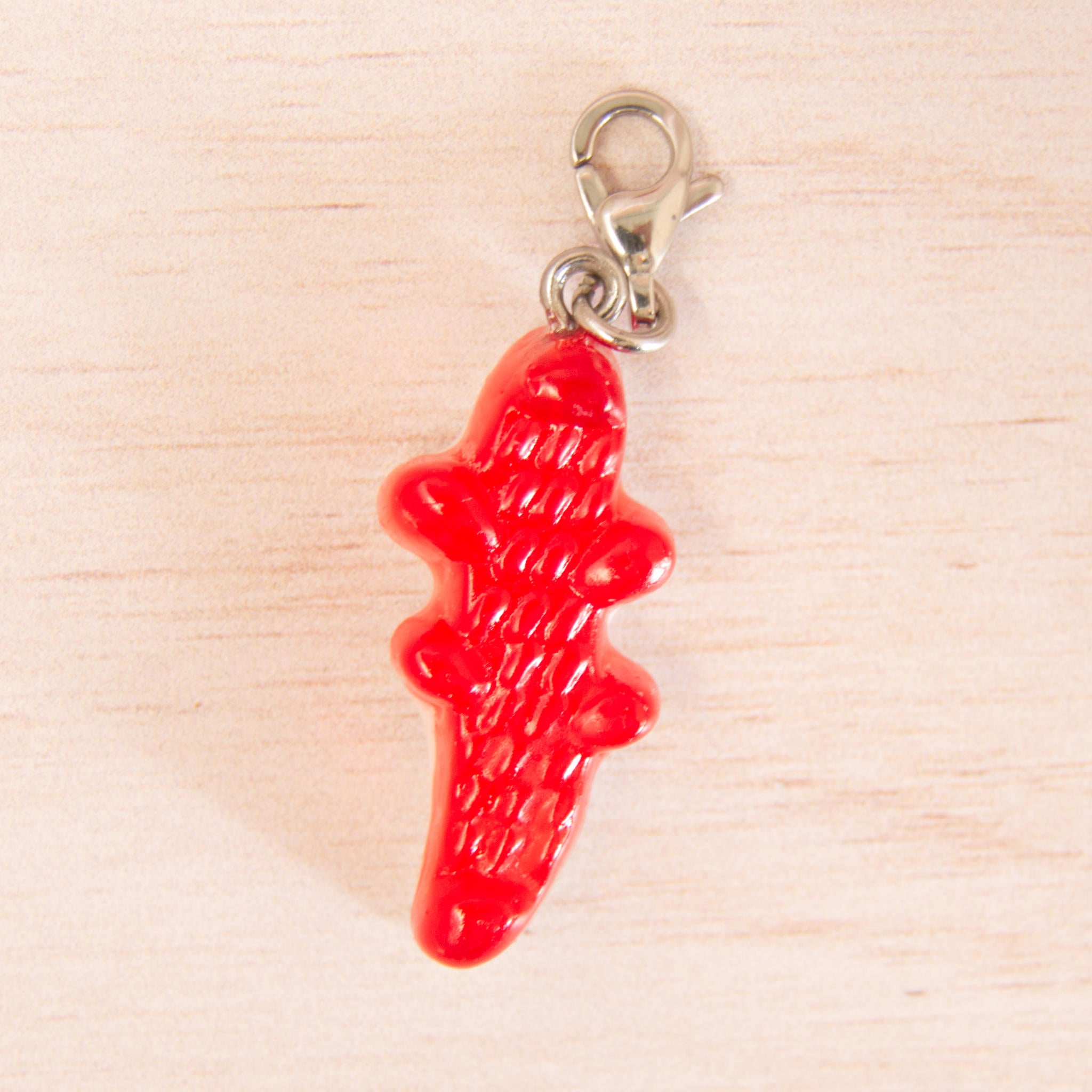 bonbon croco rouge argenté