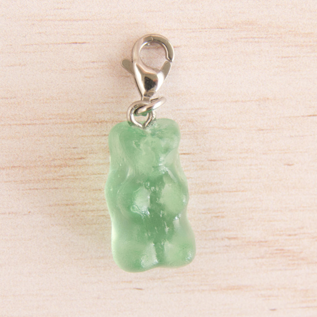 bonbon ours vert argenté