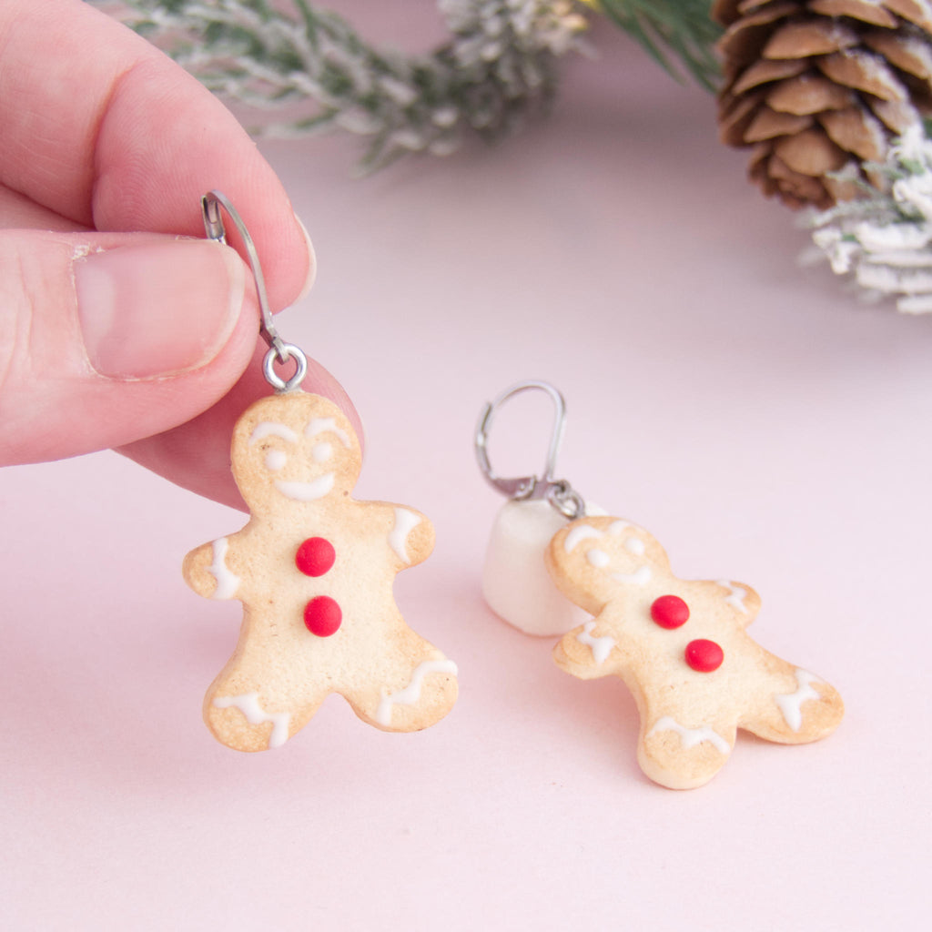 Boucles d'oreilles biscuit de noël