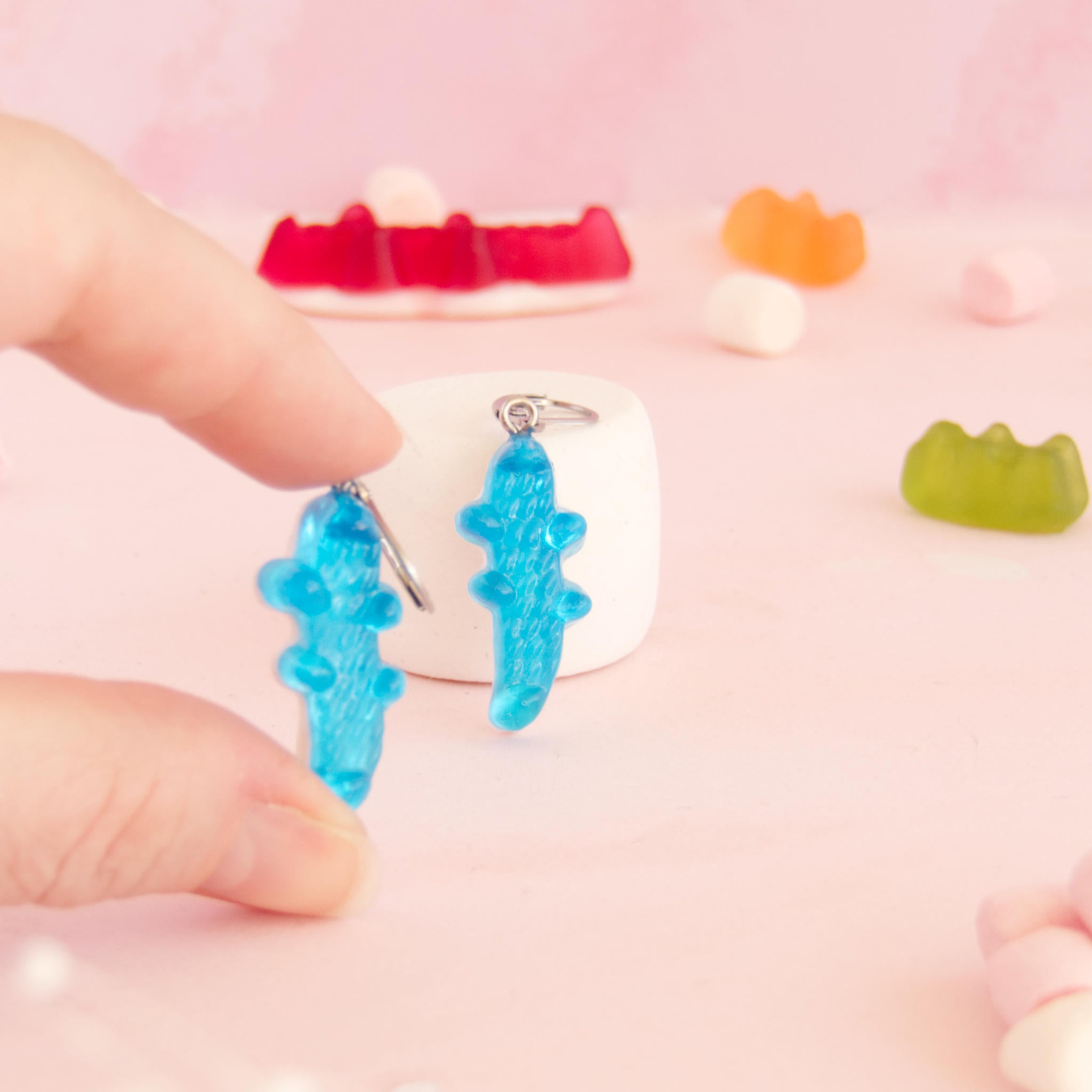 Boucles d'oreilles bonbons crocodiles