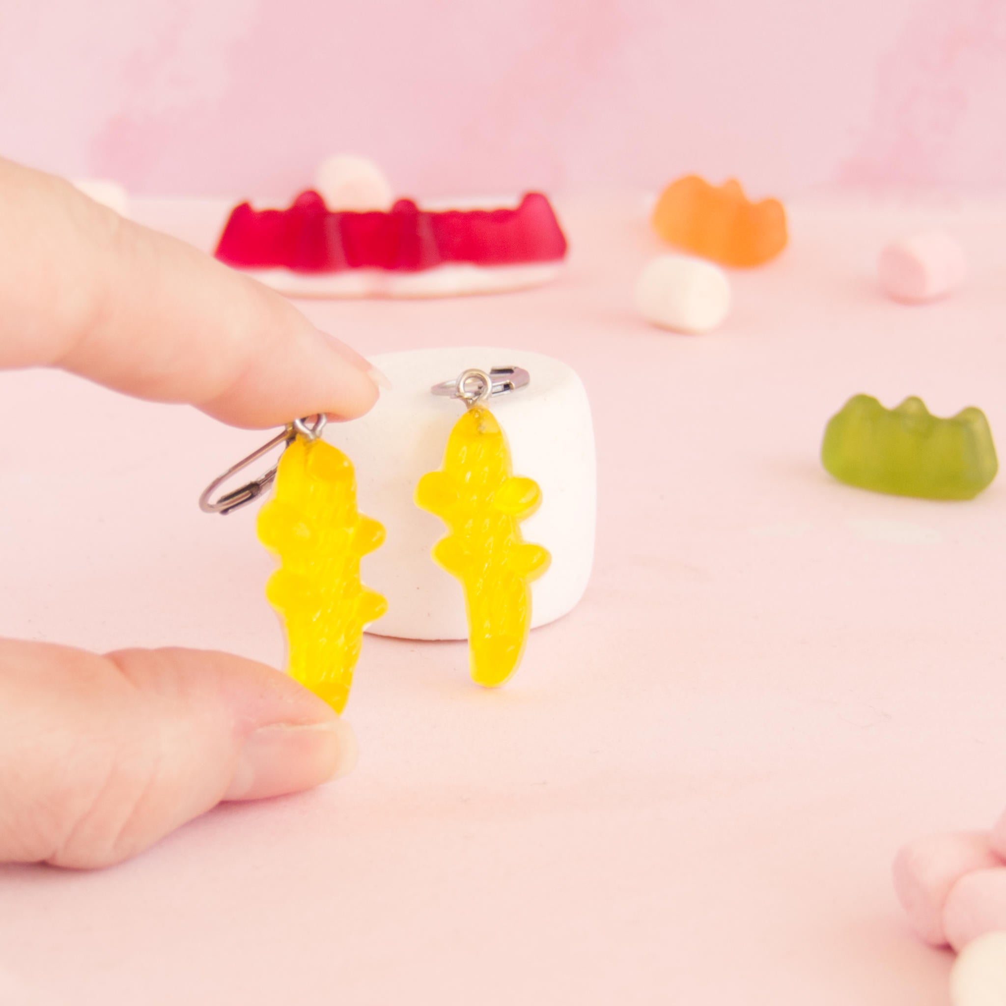 Boucles d'oreilles bonbons crocodiles