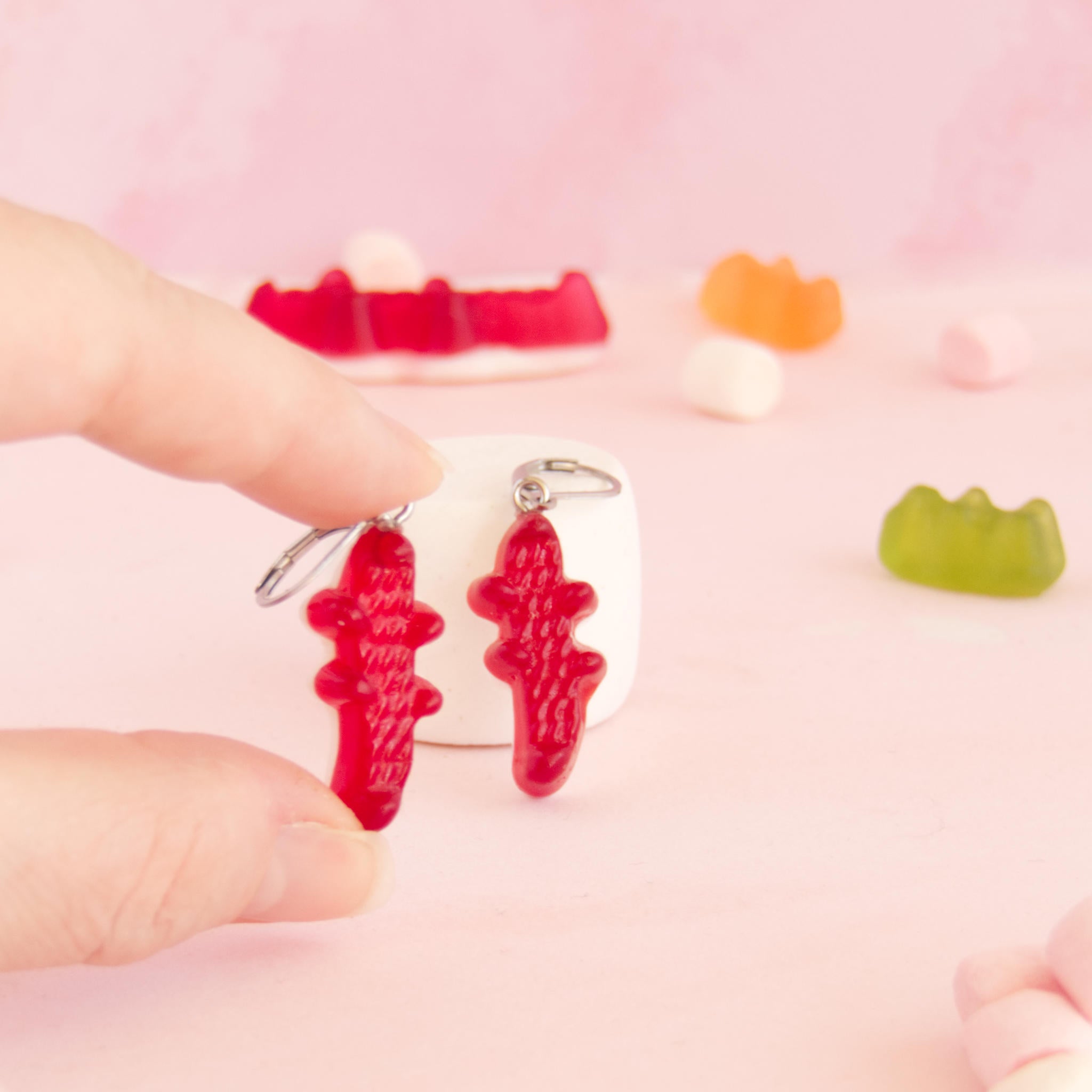 Boucles d'oreilles bonbons crocodiles