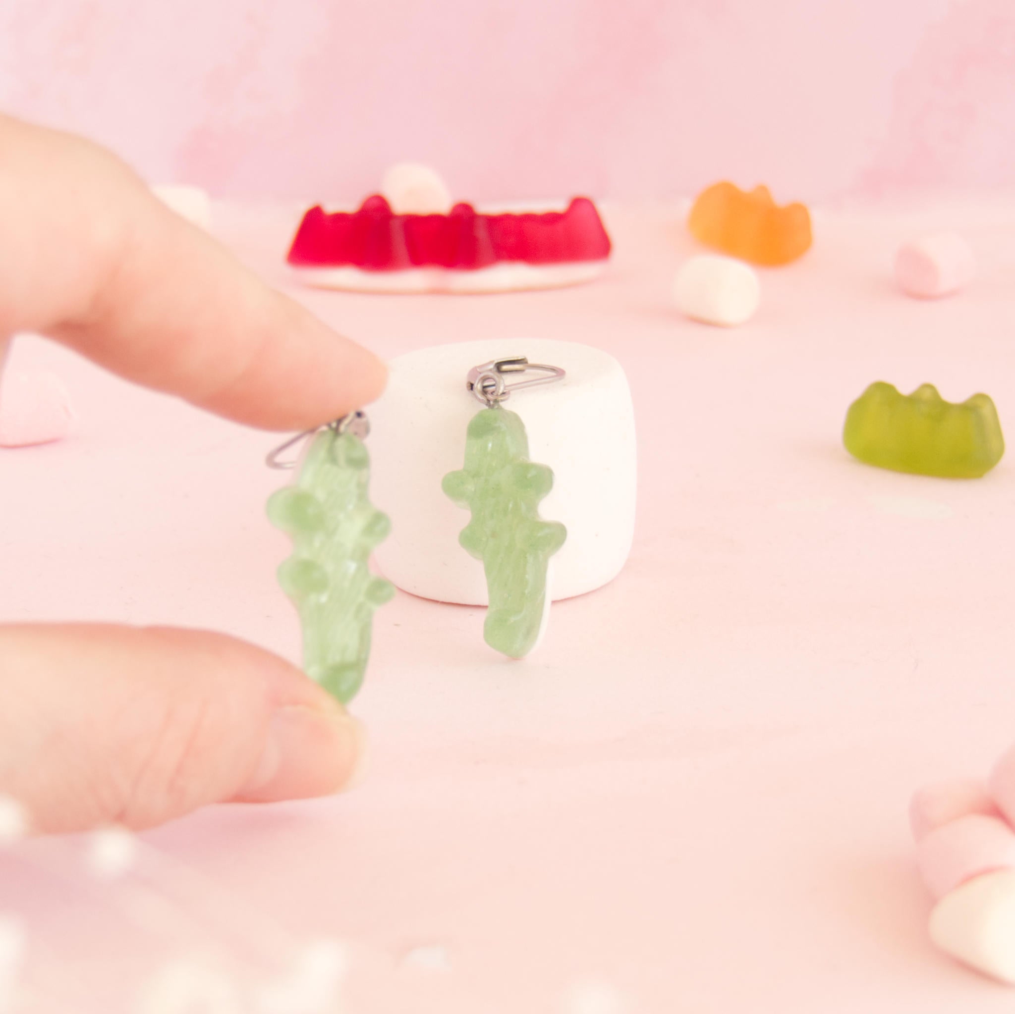 Boucles d'oreilles bonbons crocodiles