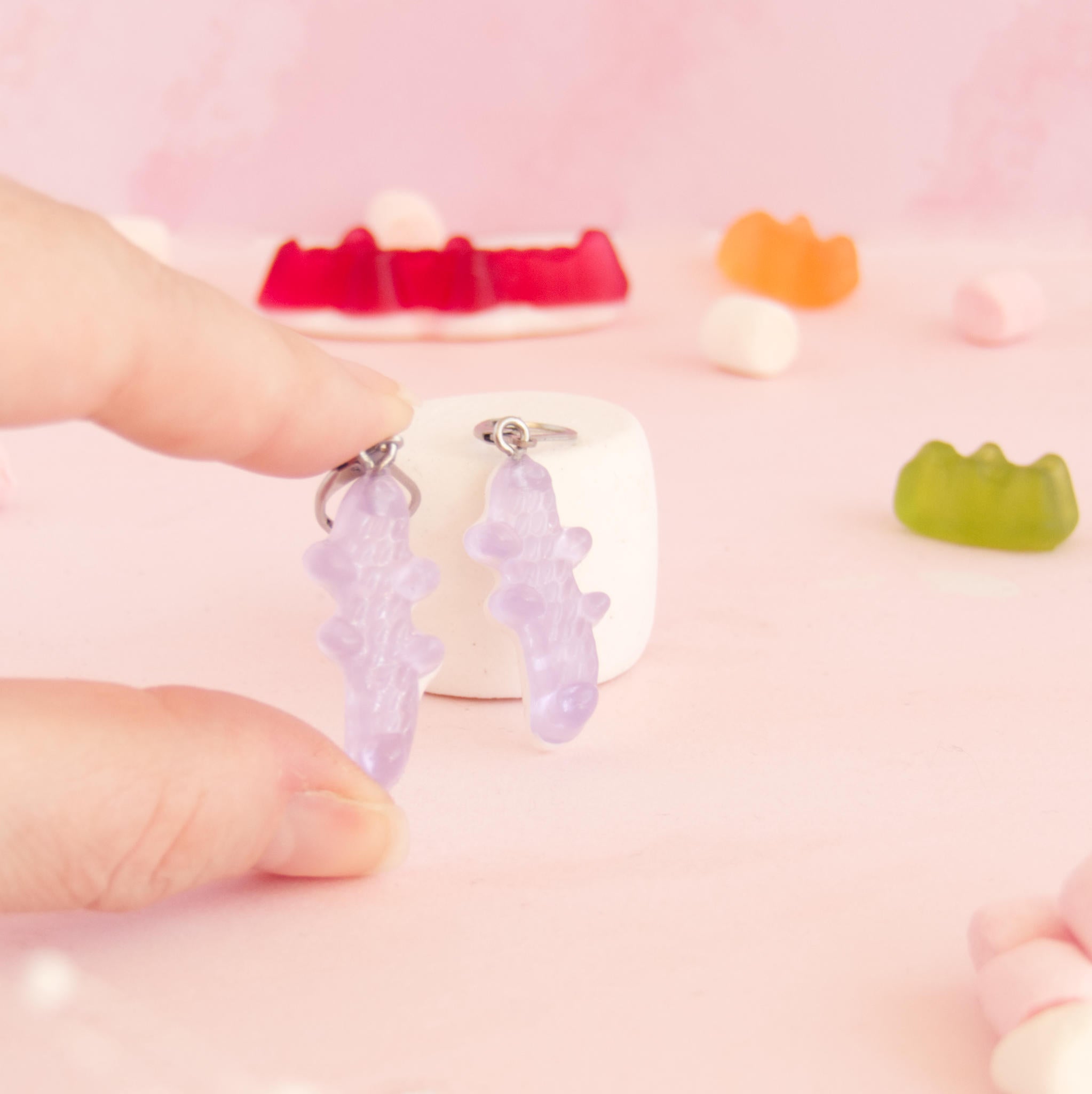 Boucles d'oreilles bonbons crocodiles