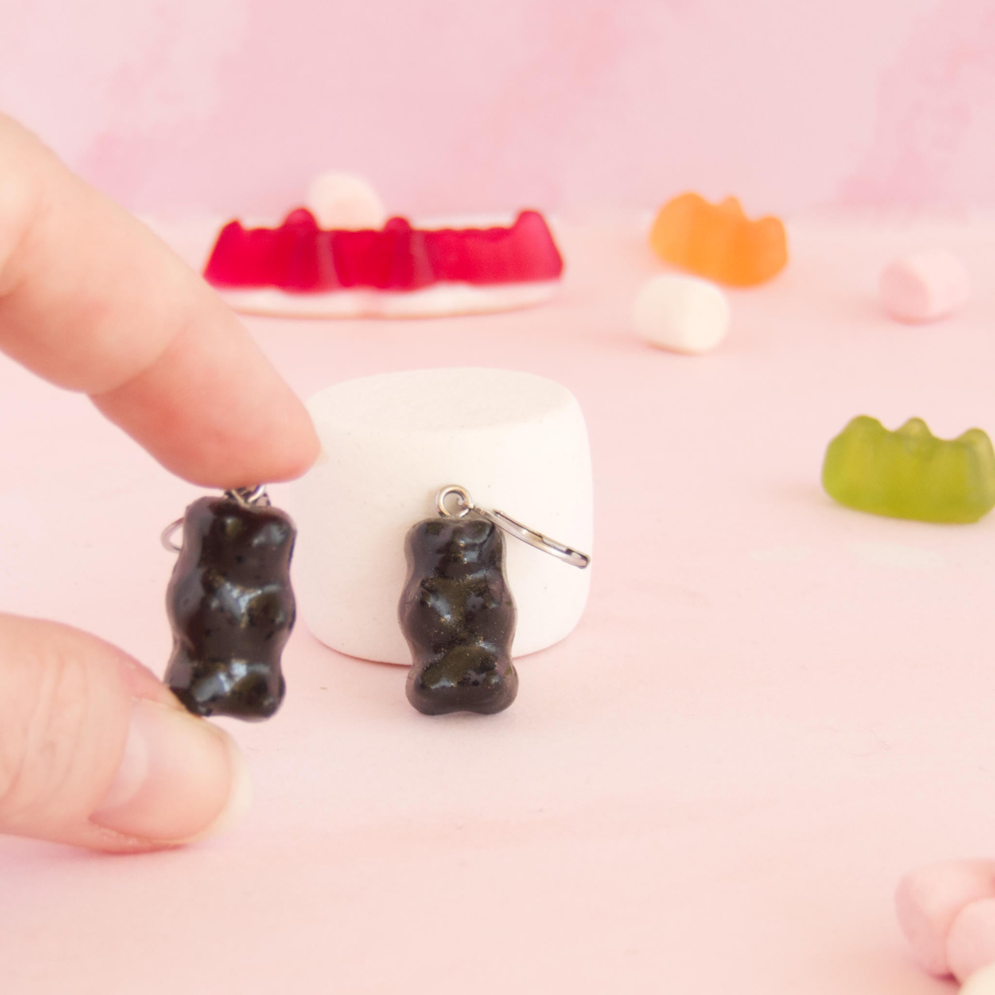 Boucles d'oreilles bonbons nounours