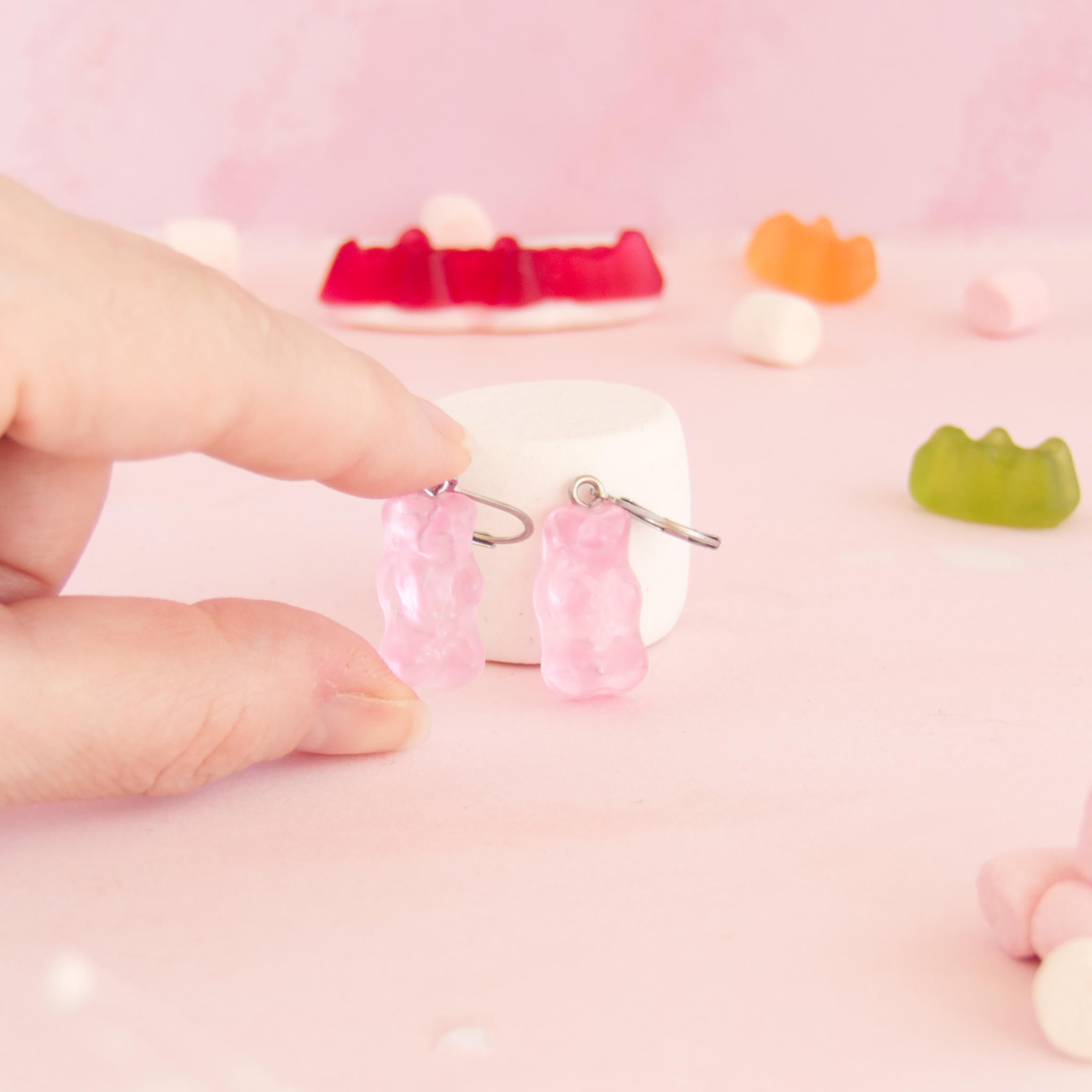 Boucles d'oreilles bonbons nounours