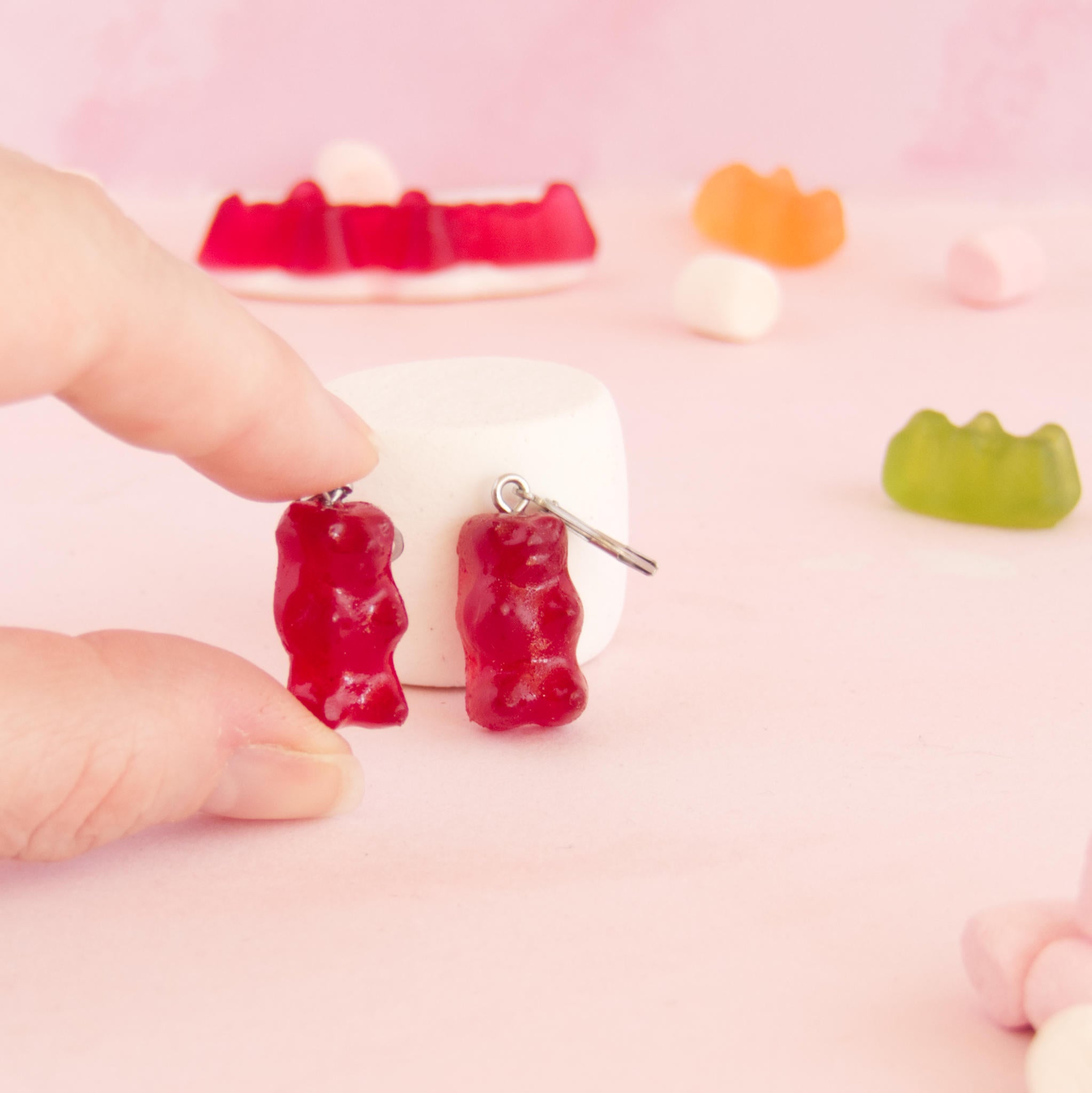 Boucles d'oreilles bonbons nounours