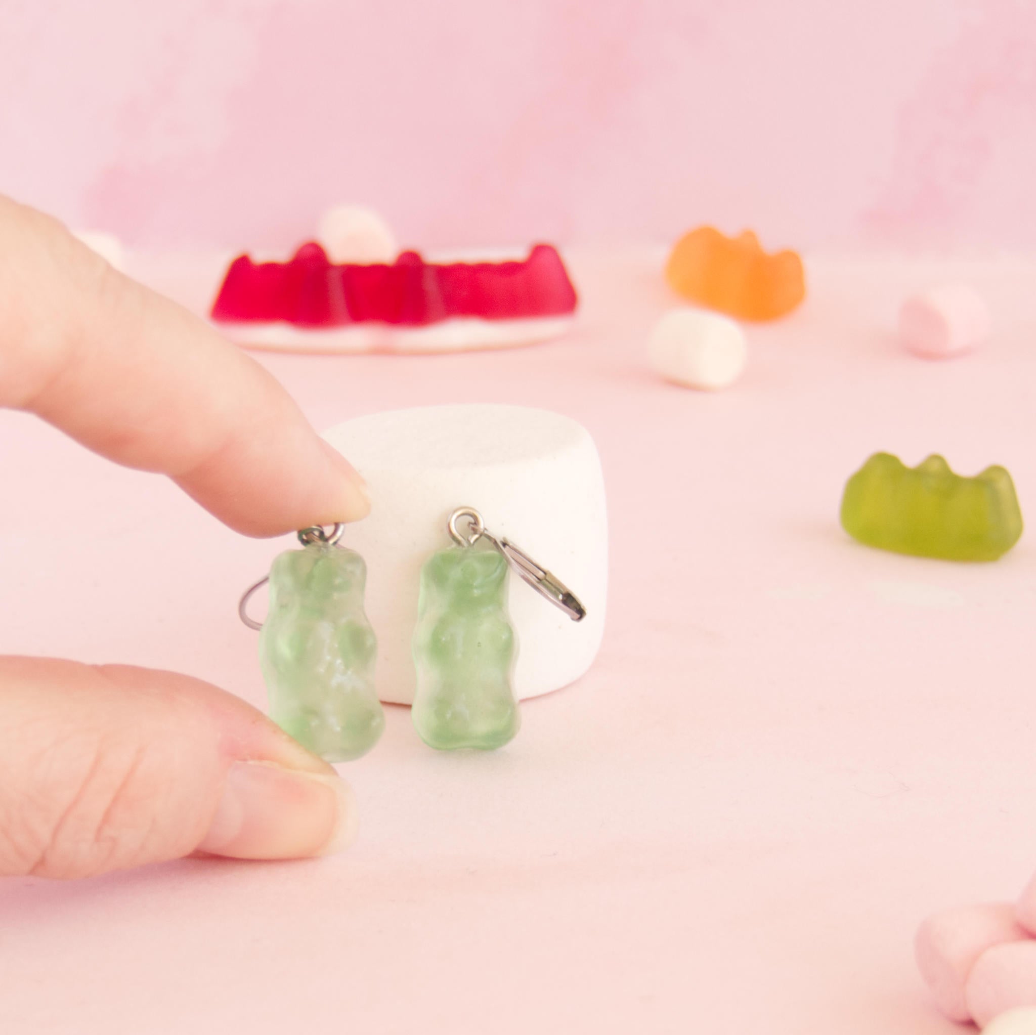 Boucles d'oreilles bonbons nounours