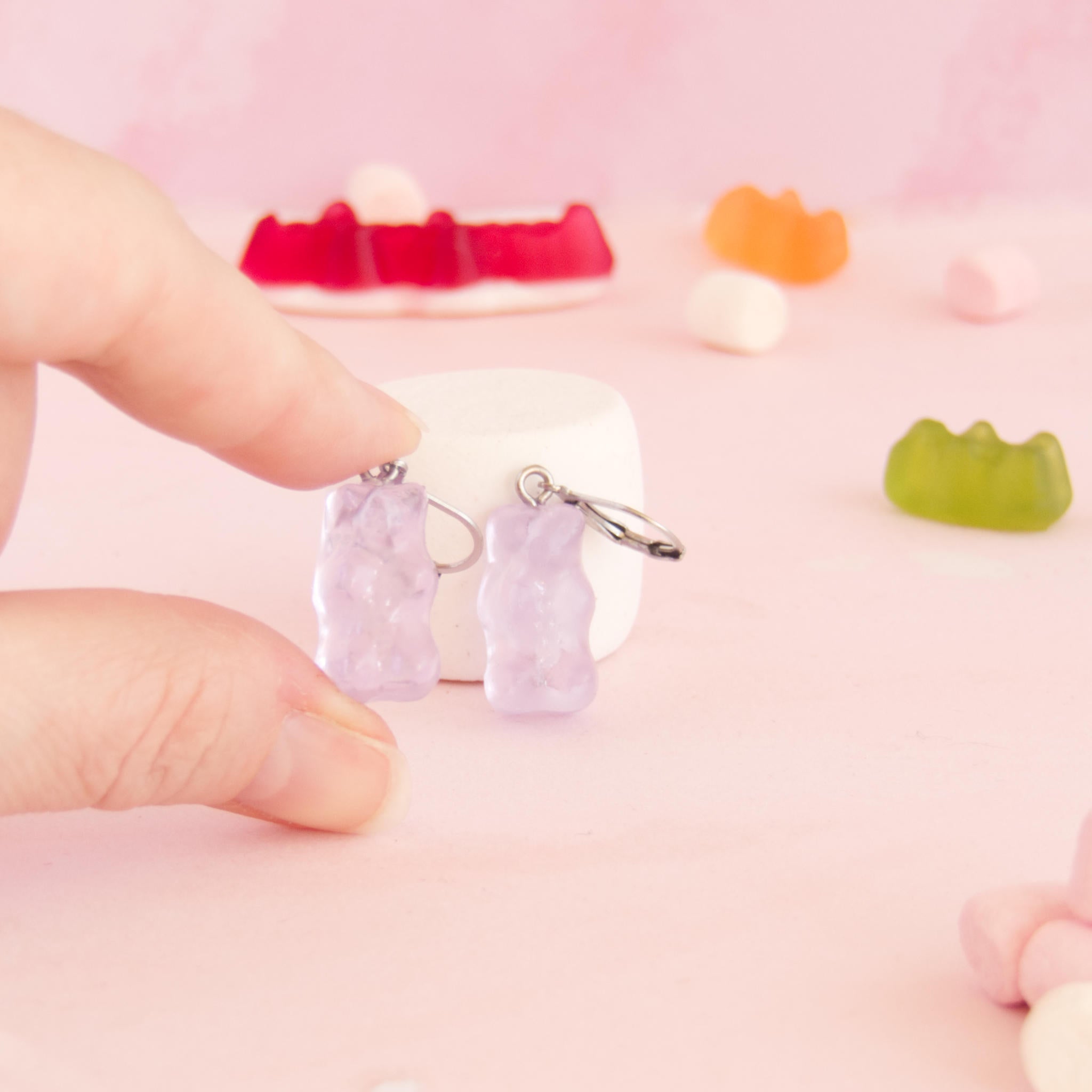 Boucles d'oreilles bonbons nounours