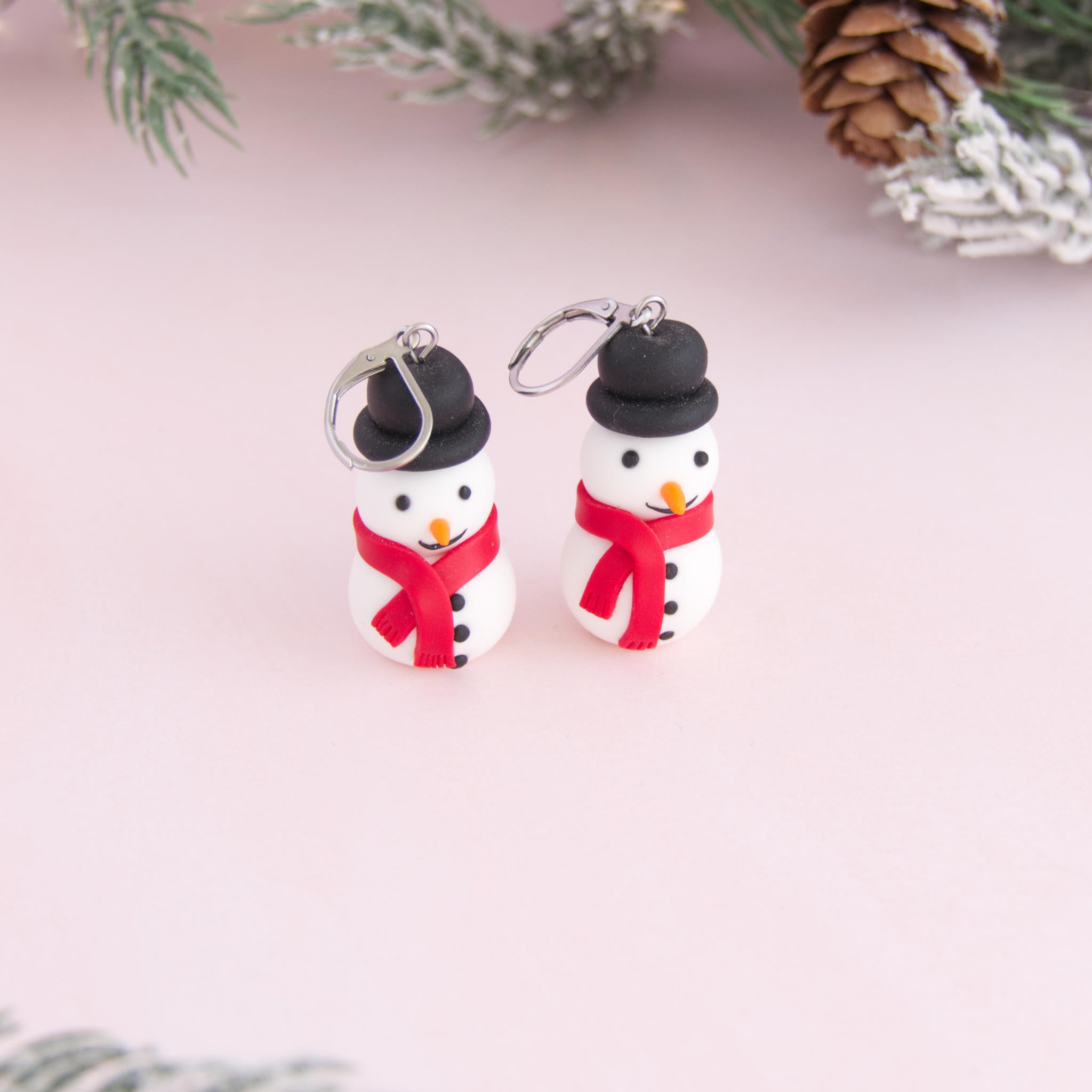 Boucles d'oreilles bonhomme de neige