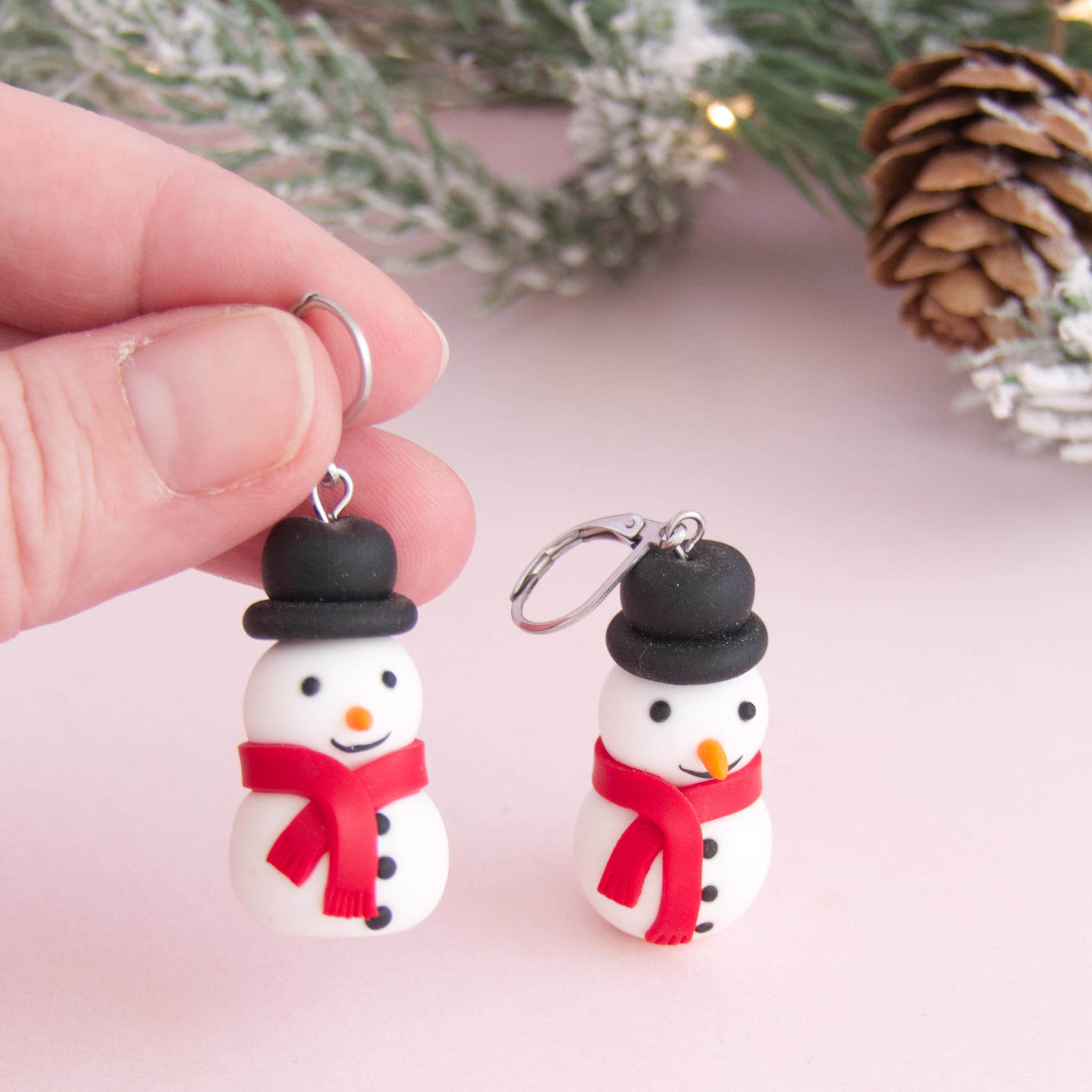 Boucles d'oreilles bonhomme de neige
