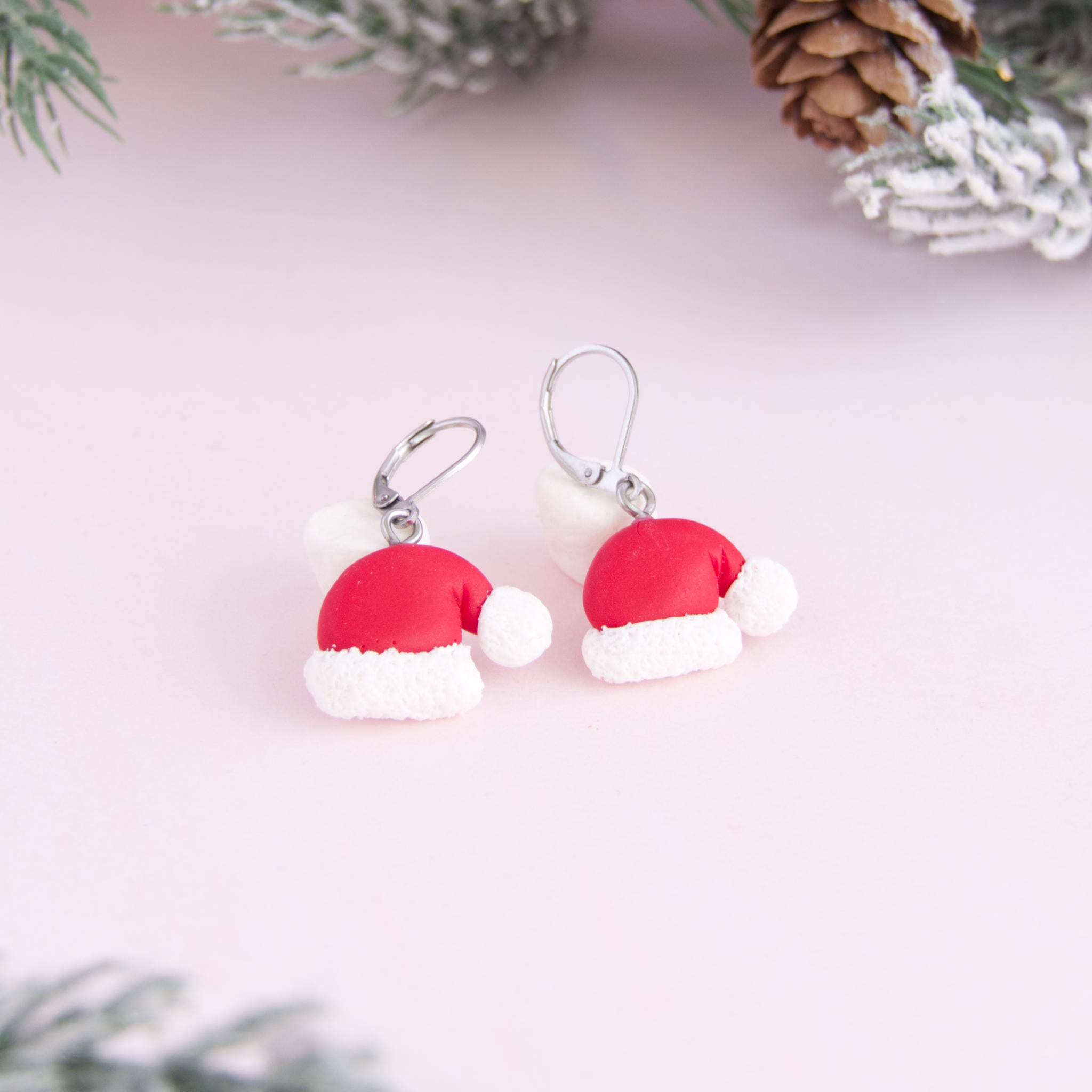 Boucles d'oreilles bonnet de noël