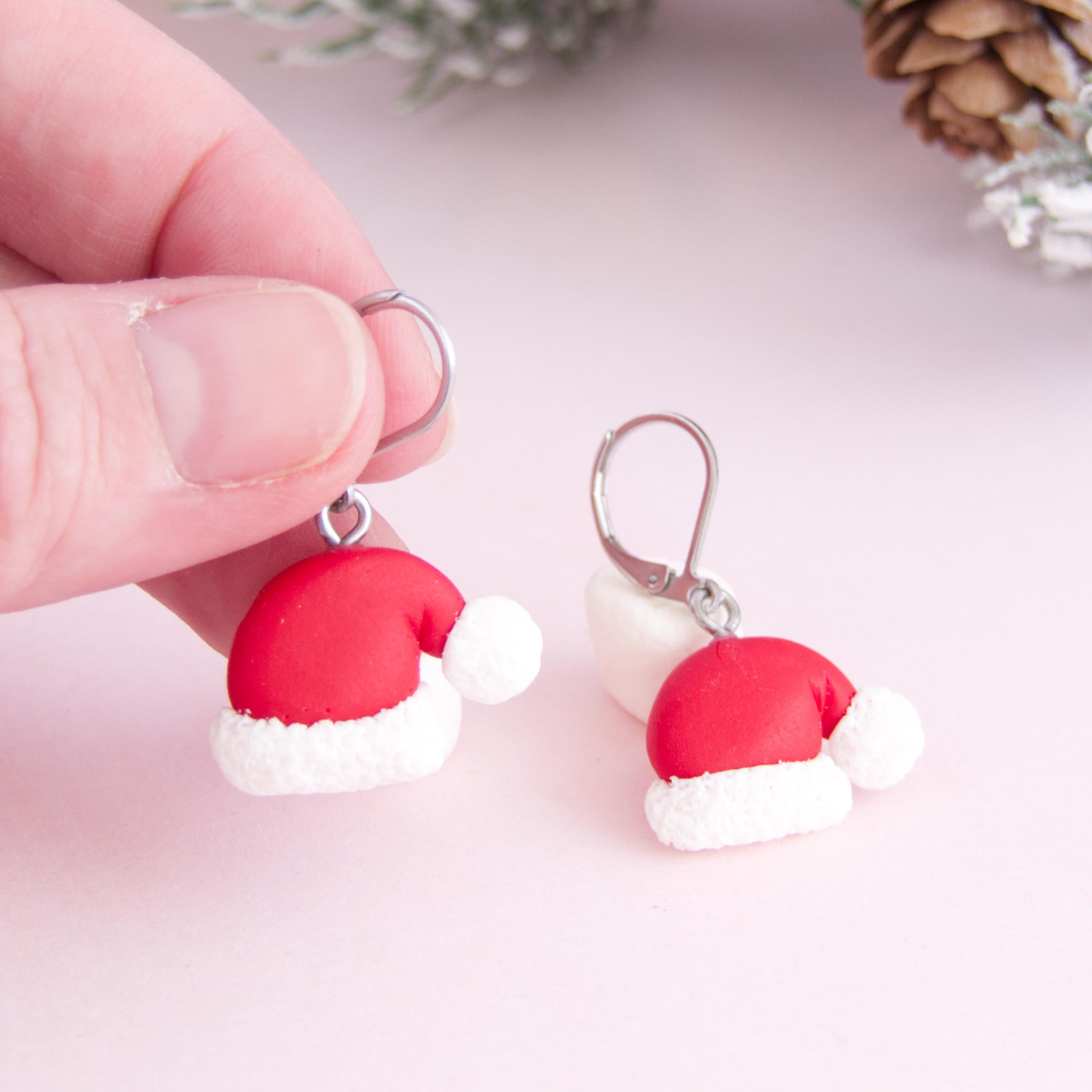 Boucles d'oreilles bonnet de noël