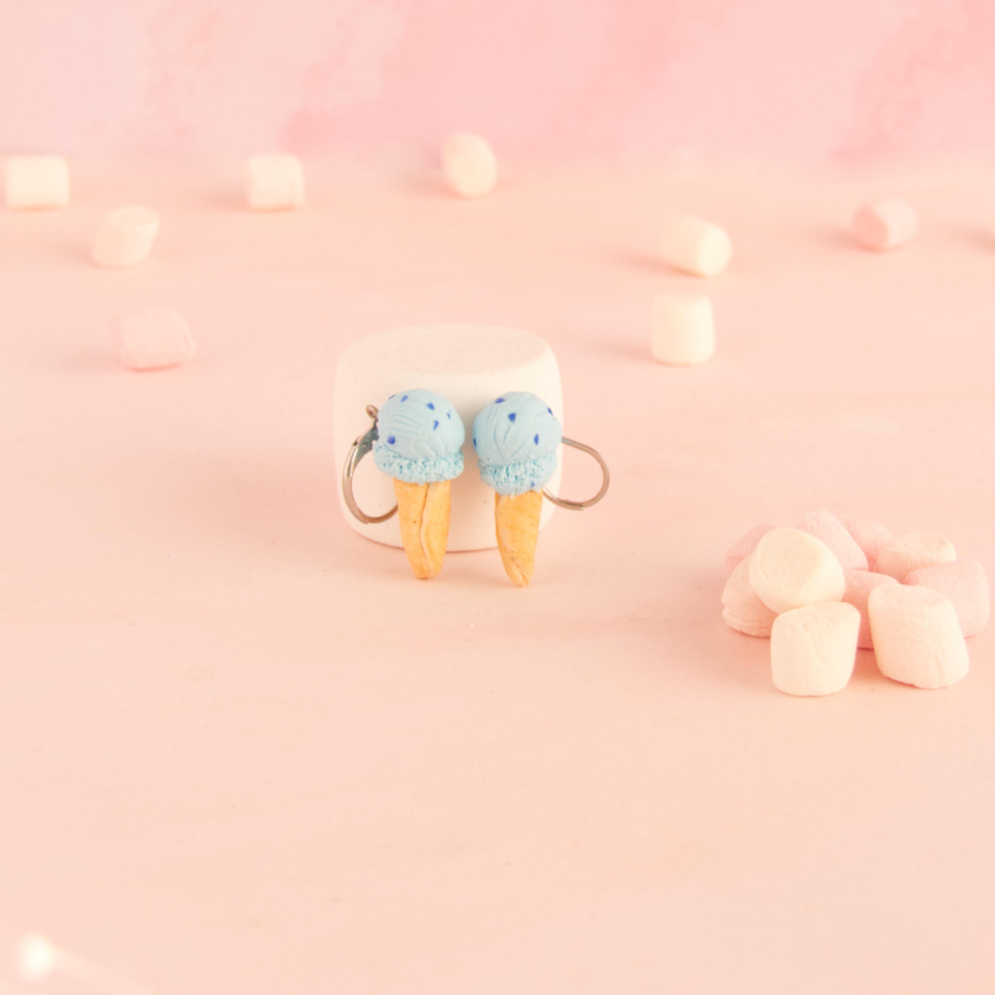 Boucles d'oreilles cornet de glace (pendantes)