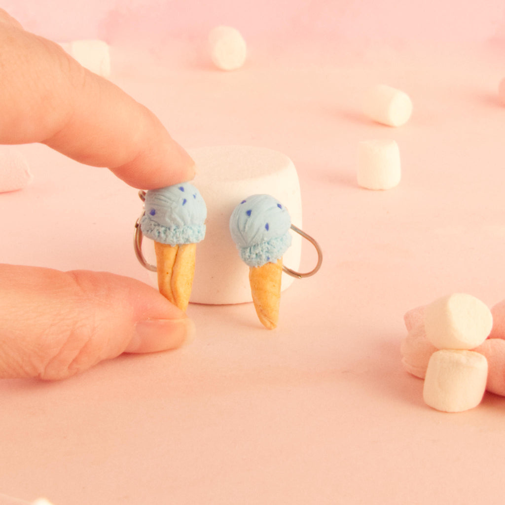 Boucles d'oreilles cornet de glace (pendantes)