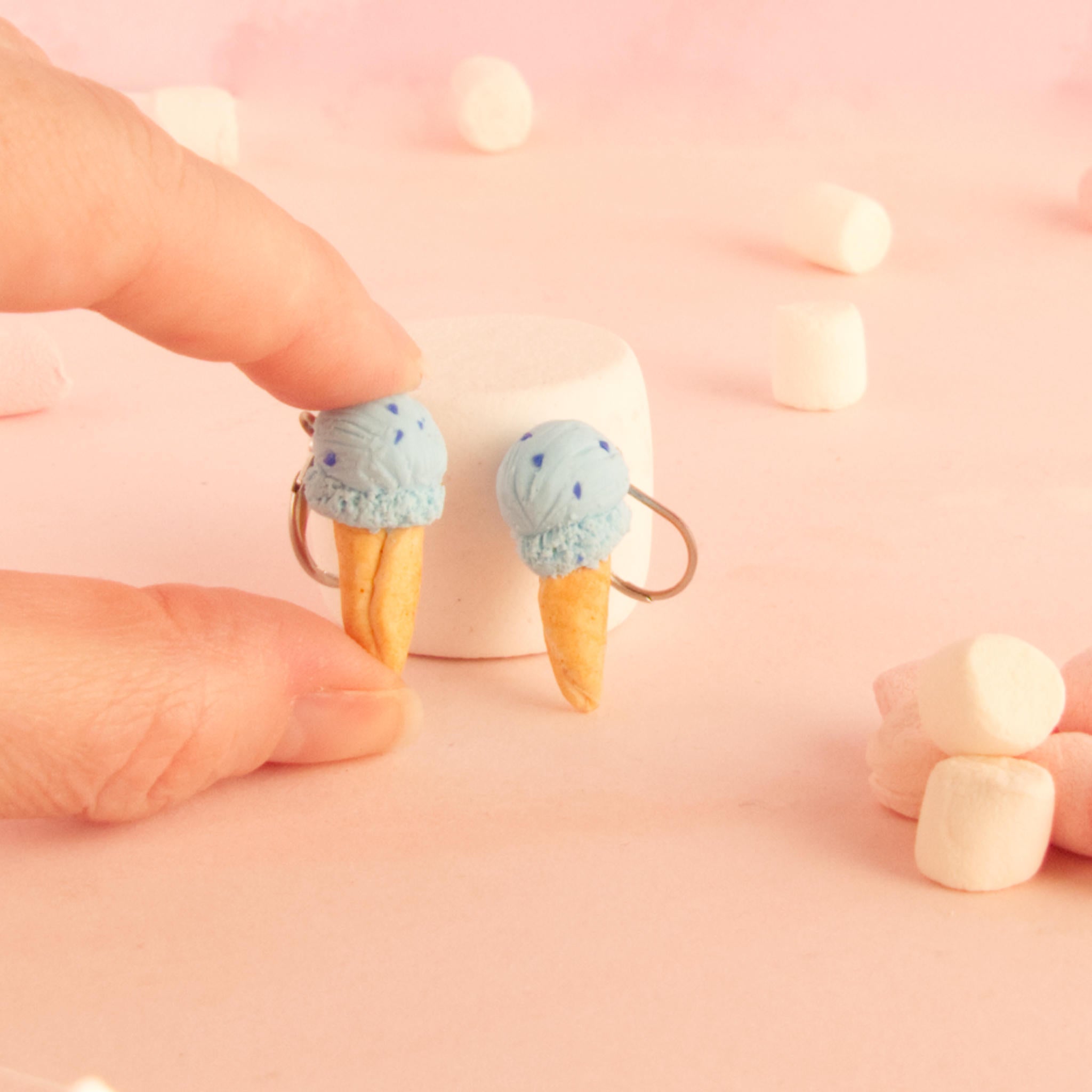 Boucles d'oreilles cornet de glace (pendantes)