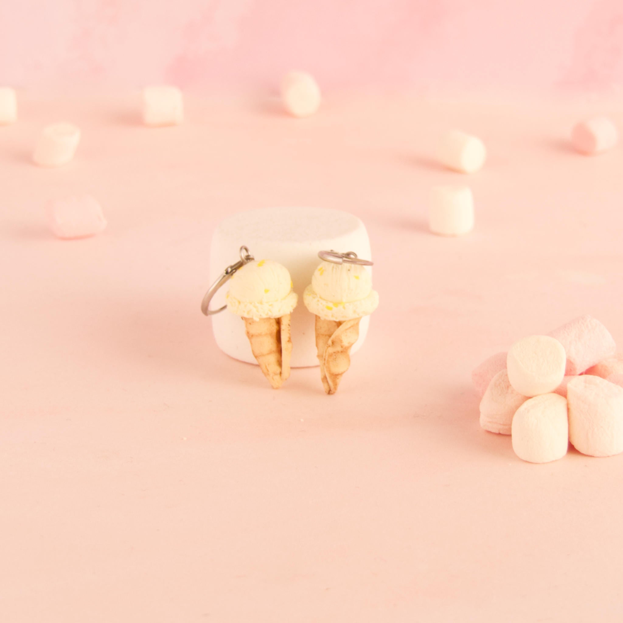 Boucles d'oreilles cornet de glace (pendantes)