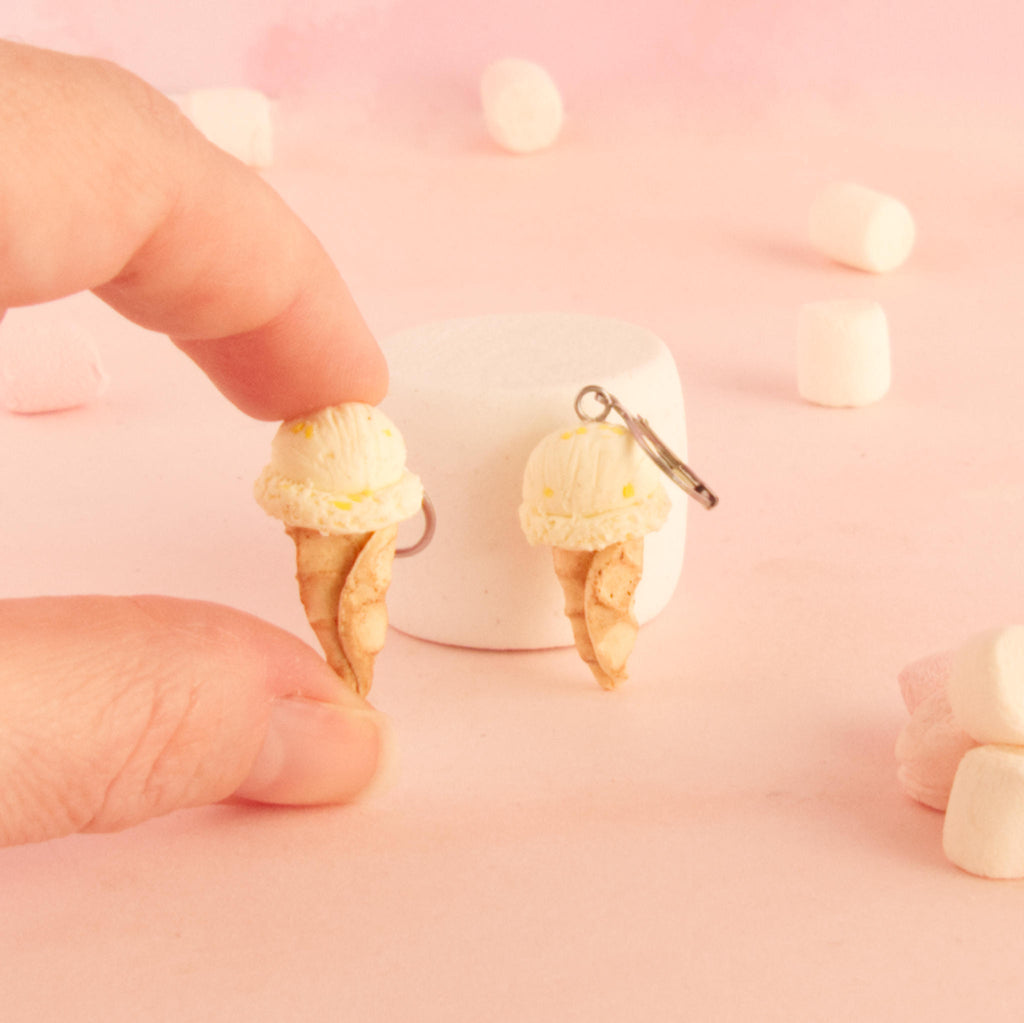 Boucles d'oreilles cornet de glace (pendantes)
