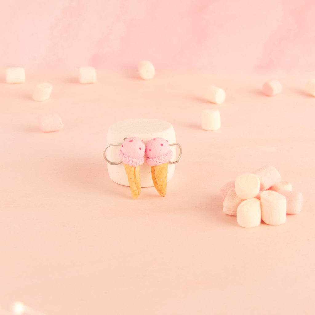 Boucles d'oreilles cornet de glace (pendantes)