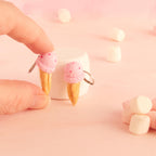 Boucles d'oreilles cornet de glace (pendantes)