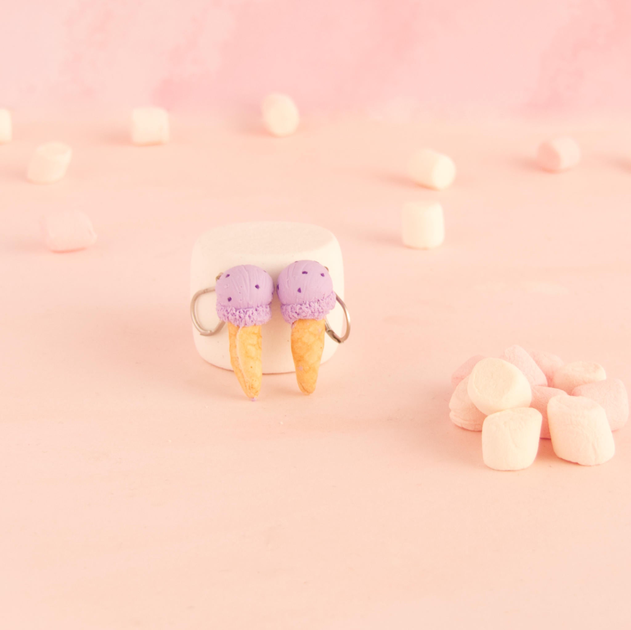 Boucles d'oreilles cornet de glace (pendantes)