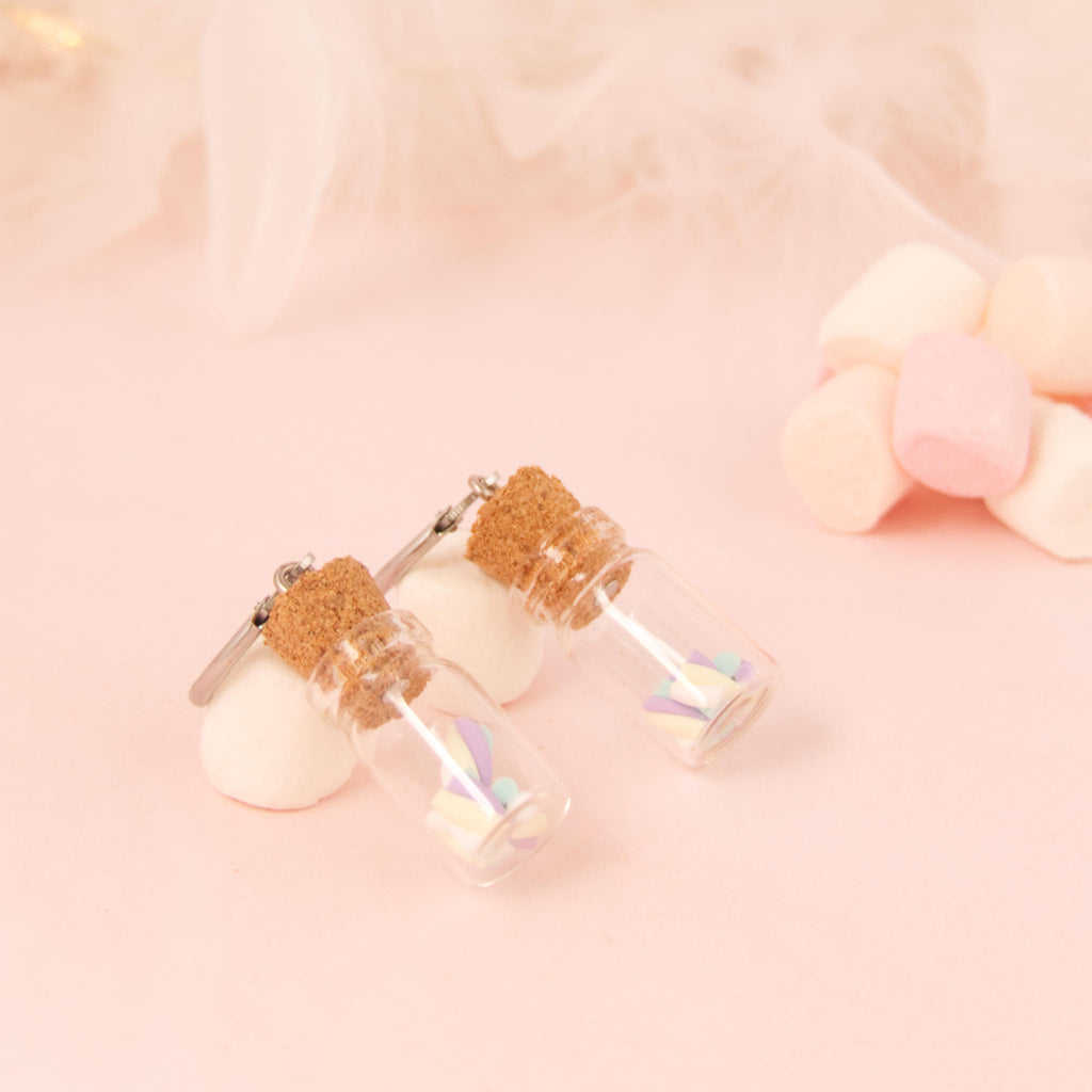 Boucles d'oreilles Fiole mini guimauve