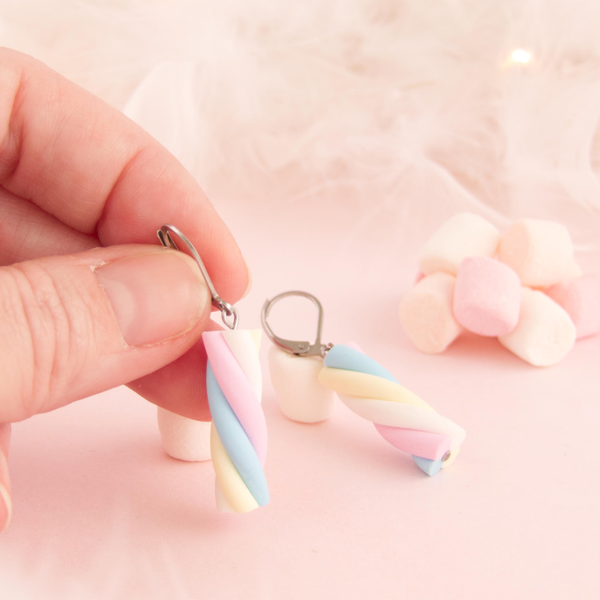 Boucles d'oreilles guimauve