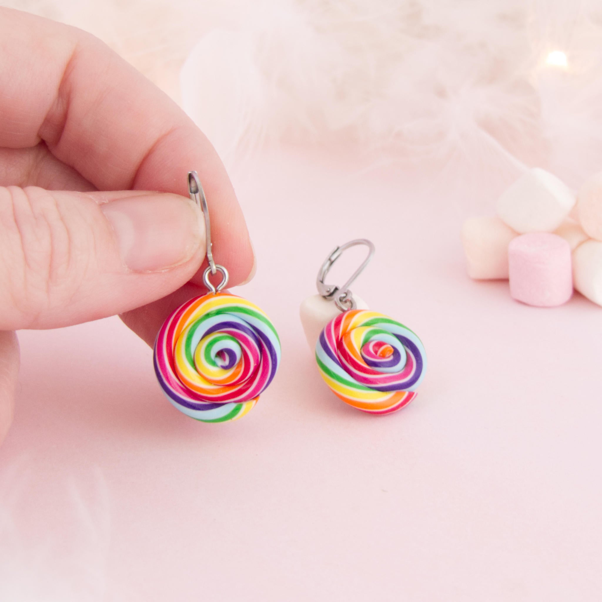 Boucles d'oreilles sucette lolipop