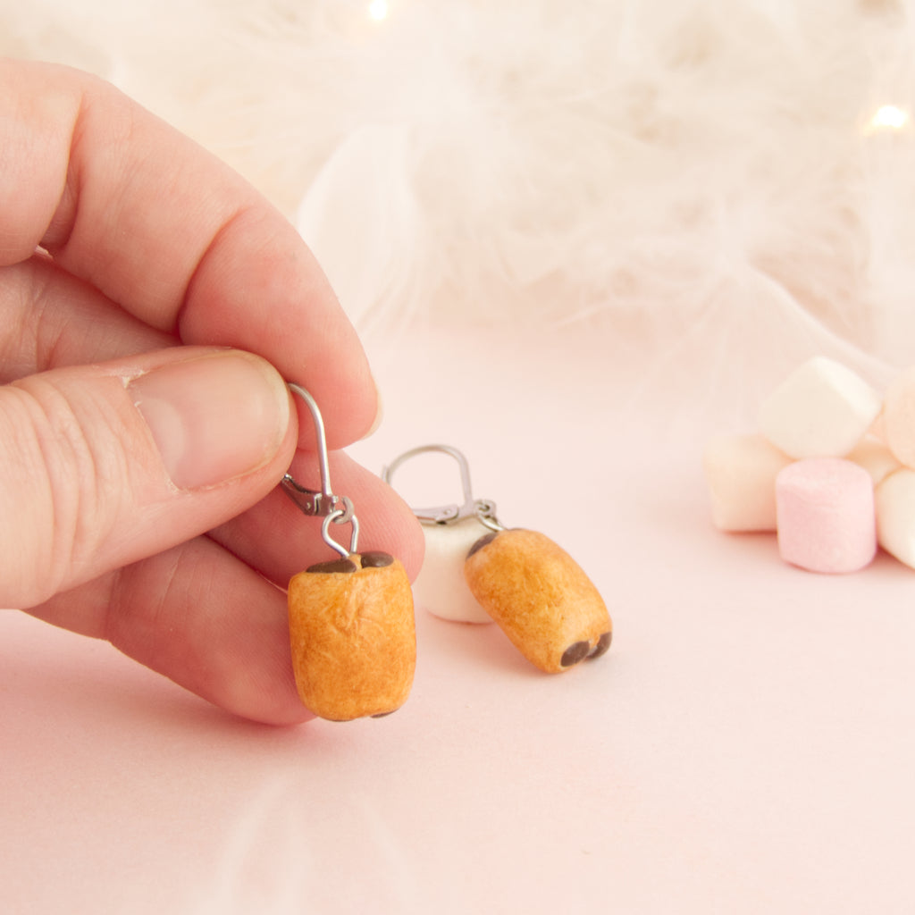 Boucles d'oreilles Pains au chocolat