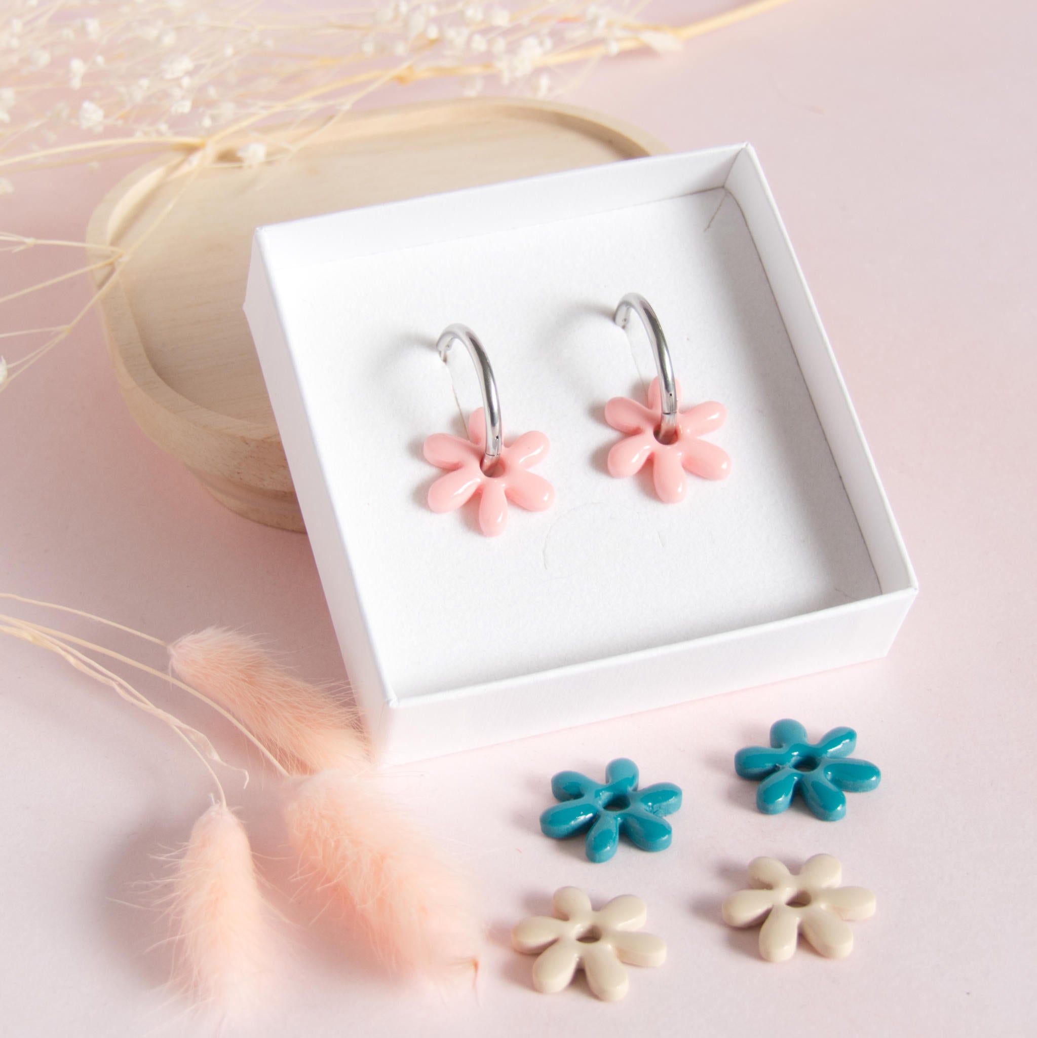 Box créoles interchangeables et pampilles modèle Florine