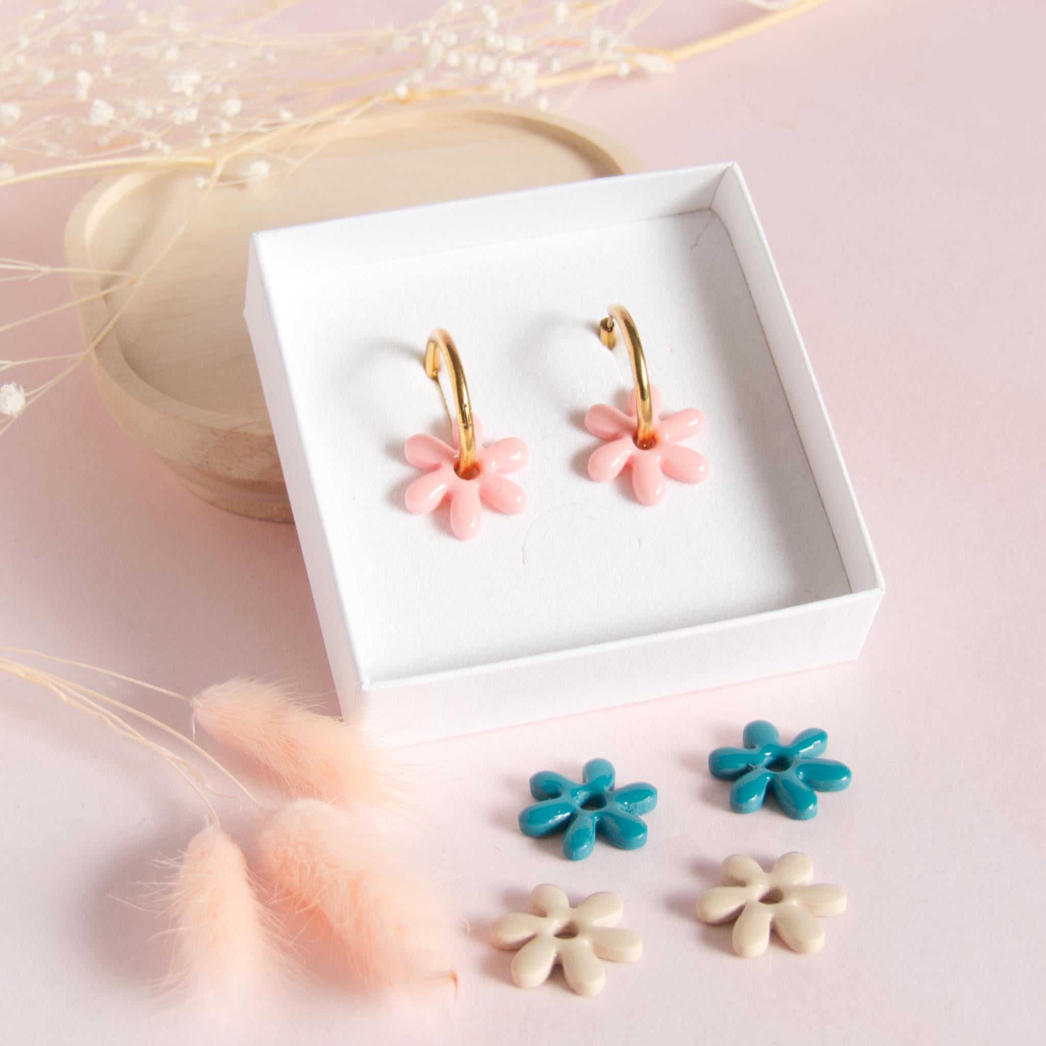 Box créoles interchangeables et pampilles modèle Florine