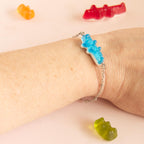 Bracelet bonbon crocodile avec chaîne acier inoxydable
