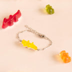 Bracelet bonbon crocodile avec chaîne acier inoxydable