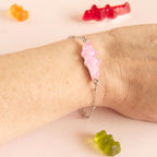 Bracelet bonbon crocodile avec chaîne acier inoxydable