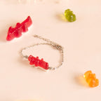 Bracelet bonbon crocodile avec chaîne acier inoxydable
