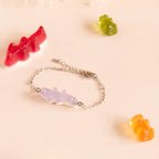 Bracelet bonbon crocodile avec chaîne acier inoxydable
