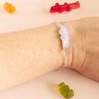 Bracelet bonbon crocodile avec chaîne acier inoxydable