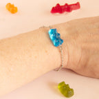 Bracelet bonbon nounours avec chaîne en acier inoxydable