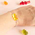 Bracelet bonbon nounours avec chaîne en acier inoxydable