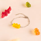Bracelet bonbon nounours avec chaîne en acier inoxydable