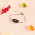 Bracelet bonbon nounours avec chaîne en acier inoxydable