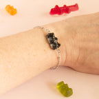 Bracelet bonbon nounours avec chaîne en acier inoxydable