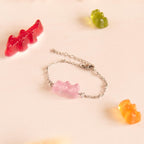 Bracelet bonbon nounours avec chaîne en acier inoxydable