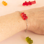 Bracelet bonbon nounours avec chaîne en acier inoxydable