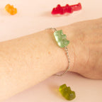 Bracelet bonbon nounours avec chaîne en acier inoxydable